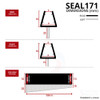 SEAL171 - Tapered Shower Door Seal Diagram