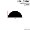 SEAL055W - White Threshold Shower Door Seal Diagram