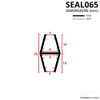 SEAL065 - Vertical Shower Door Seal Diagram