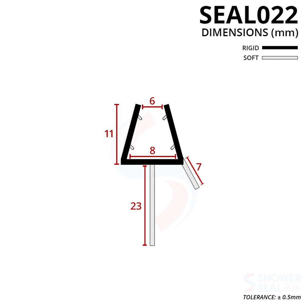 Shower Seal UK SEAL022 PreCurved Shower Screen Seal Fits 8mm