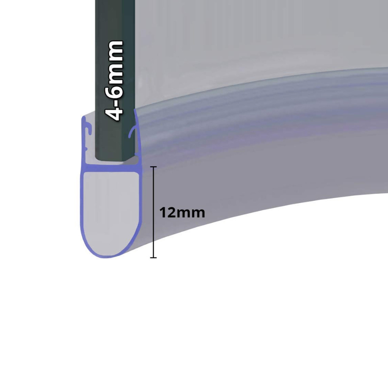 Shower seal UK11 for glass thicknesses 6-8 mm - Steigner
