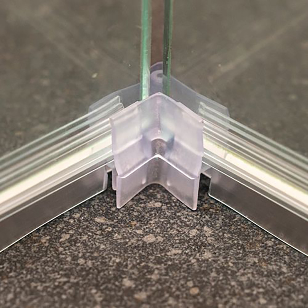ShowerSealUK - CG002 - Shower Seal Corner Piece - Fits Glass Thickness ...
