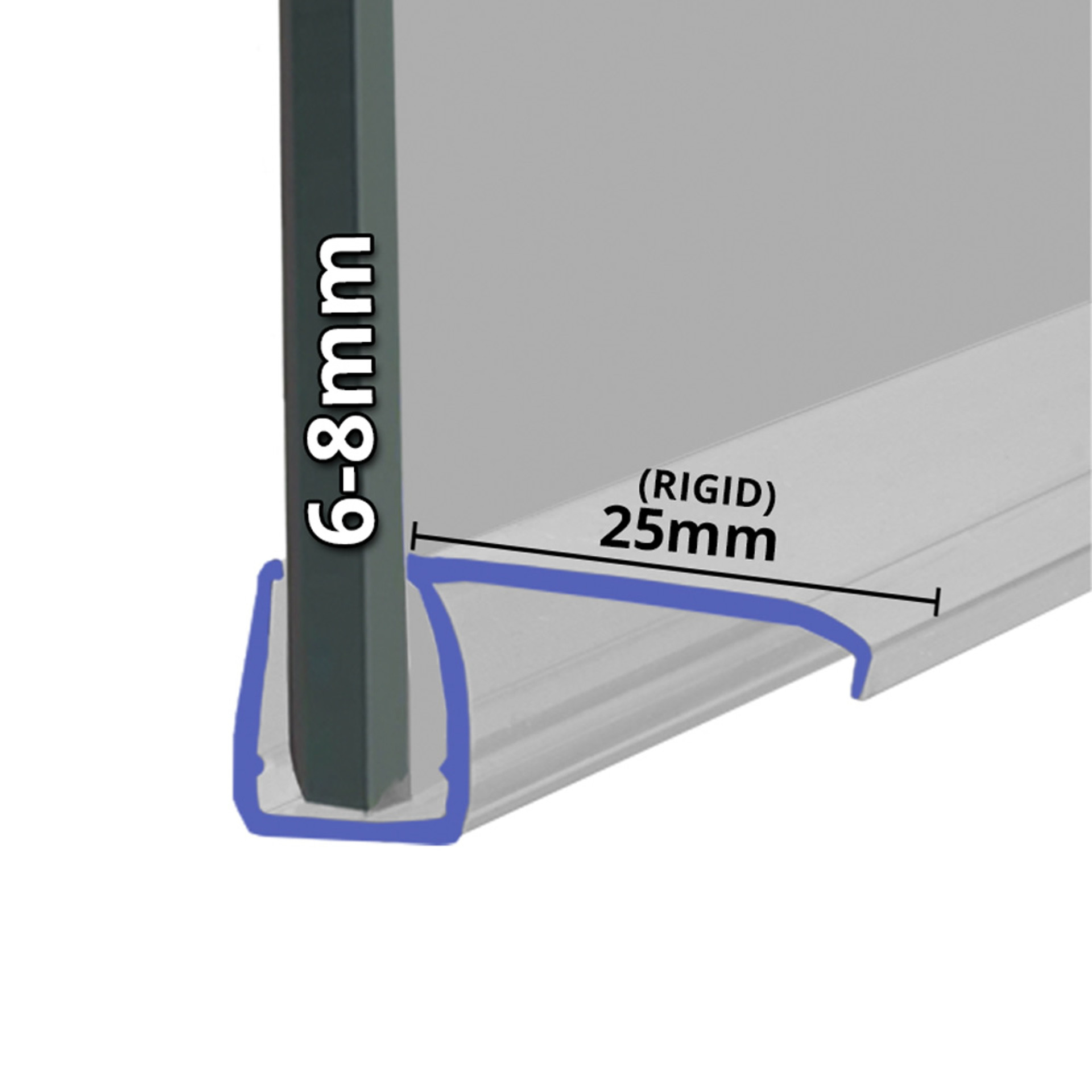 Shower Seal UK SEAL205 Shower Screen Seal Fits 46mm Glass