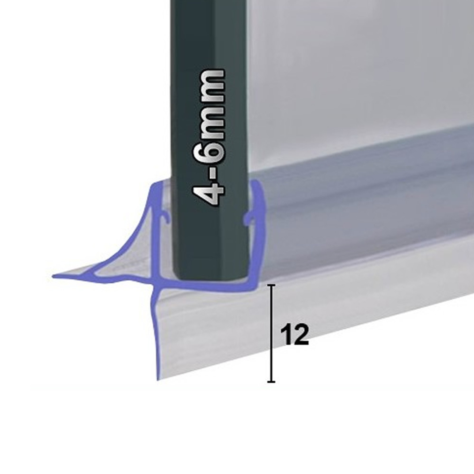 Shower Seal UK SEAL004 Shower Screen Seal Fits 46mm Glass Fits