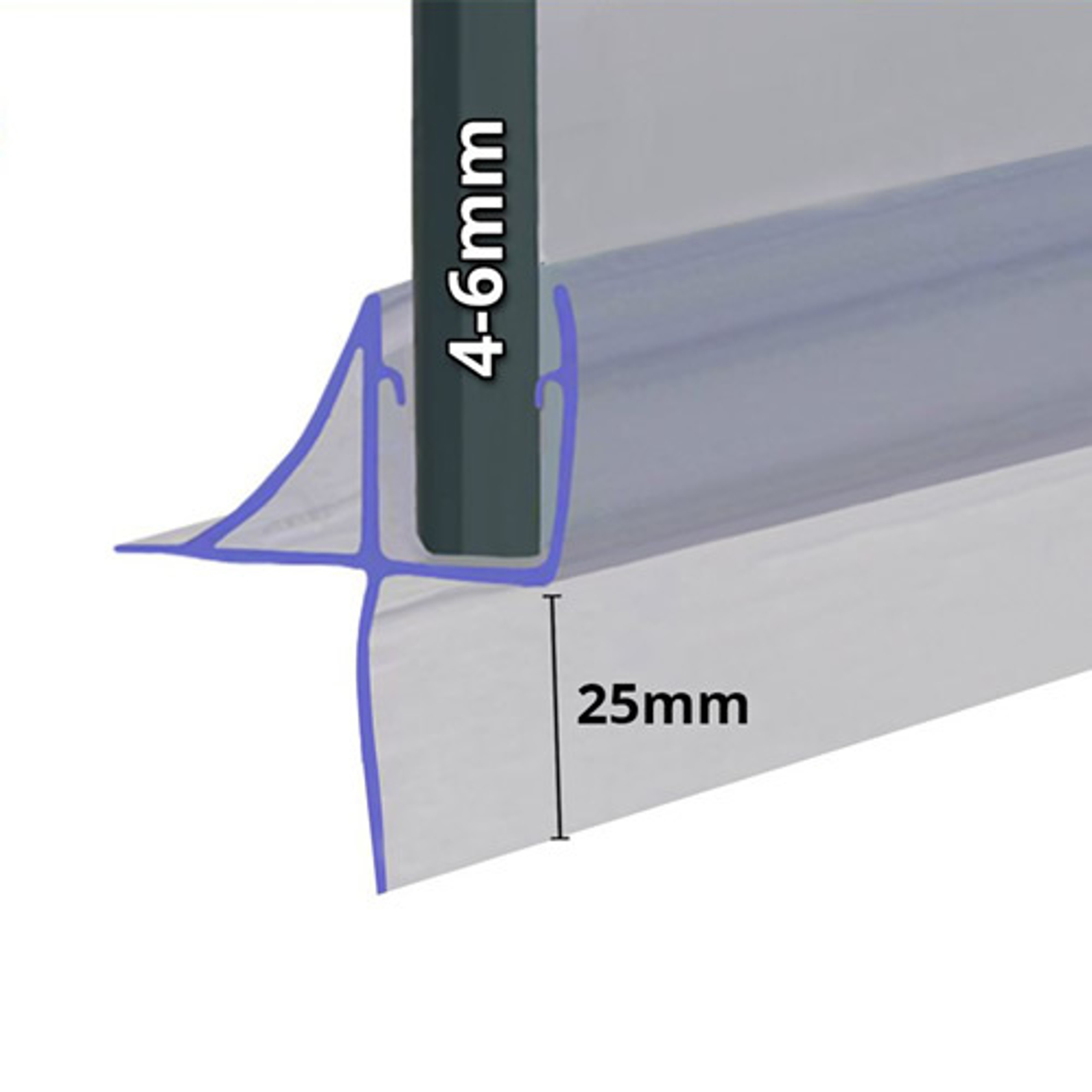 Shower Seal UK SEAL143 Shower Screen Seal 46mm Glass Fits 20mm