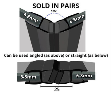 Shower Seal UK MAG018 Shower Screen Seal Channel Seals 1 Pair T Width of 8mm