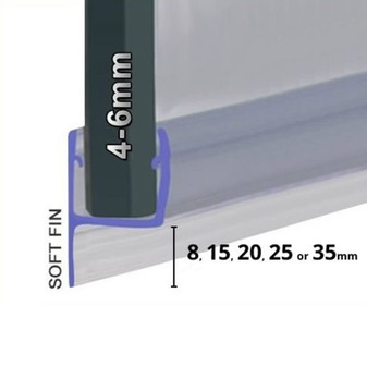 FIN007 - Shower Door Seal with Fin