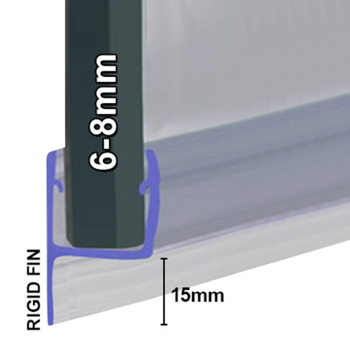 Vertical Shower Screen Seal - FIN023 - 15mm Gap