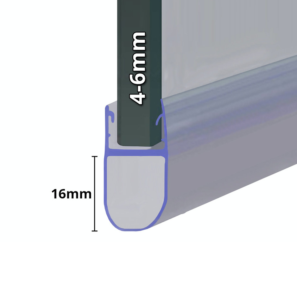 Shower Seal UK SEAL079 Shower Screen Seal Fits 46mm Glass Fits