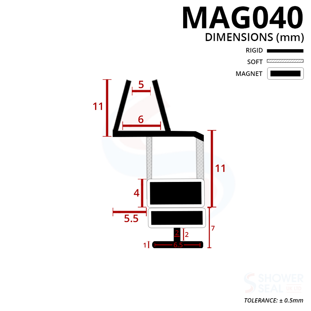 Shower Seal UK MAG040 Shower Screen Seal Length of 2000mm