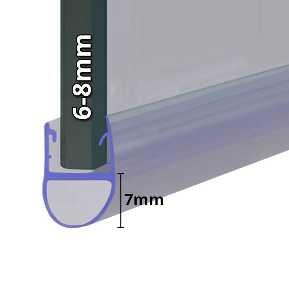 Shower Seal UK - SEAL200- Shower Screen Seal - Fits 6-8mm Glass - Fits 7mm gaps