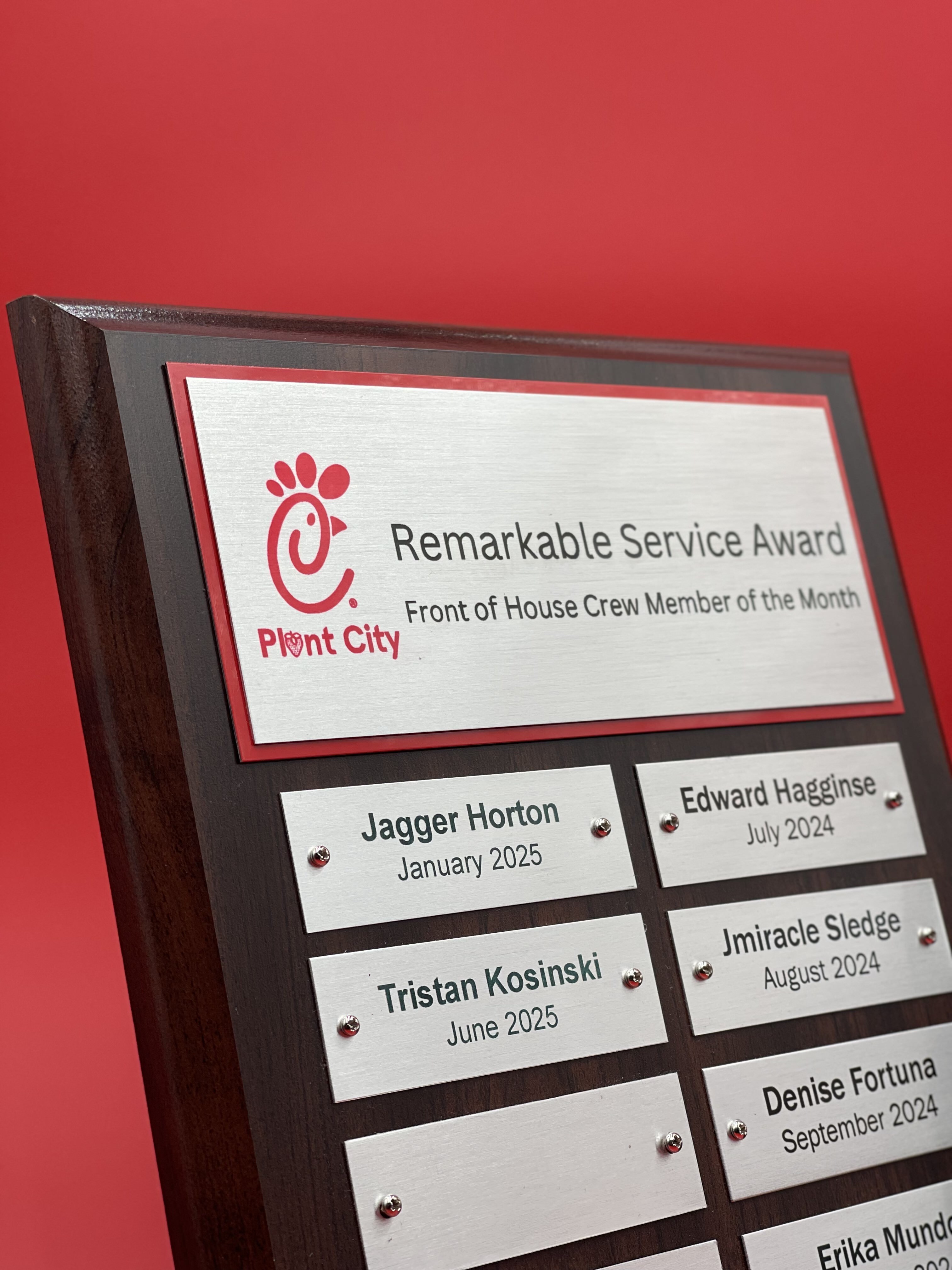 Save the Moment | Chick fil A Sublimated Metal Award Plaque