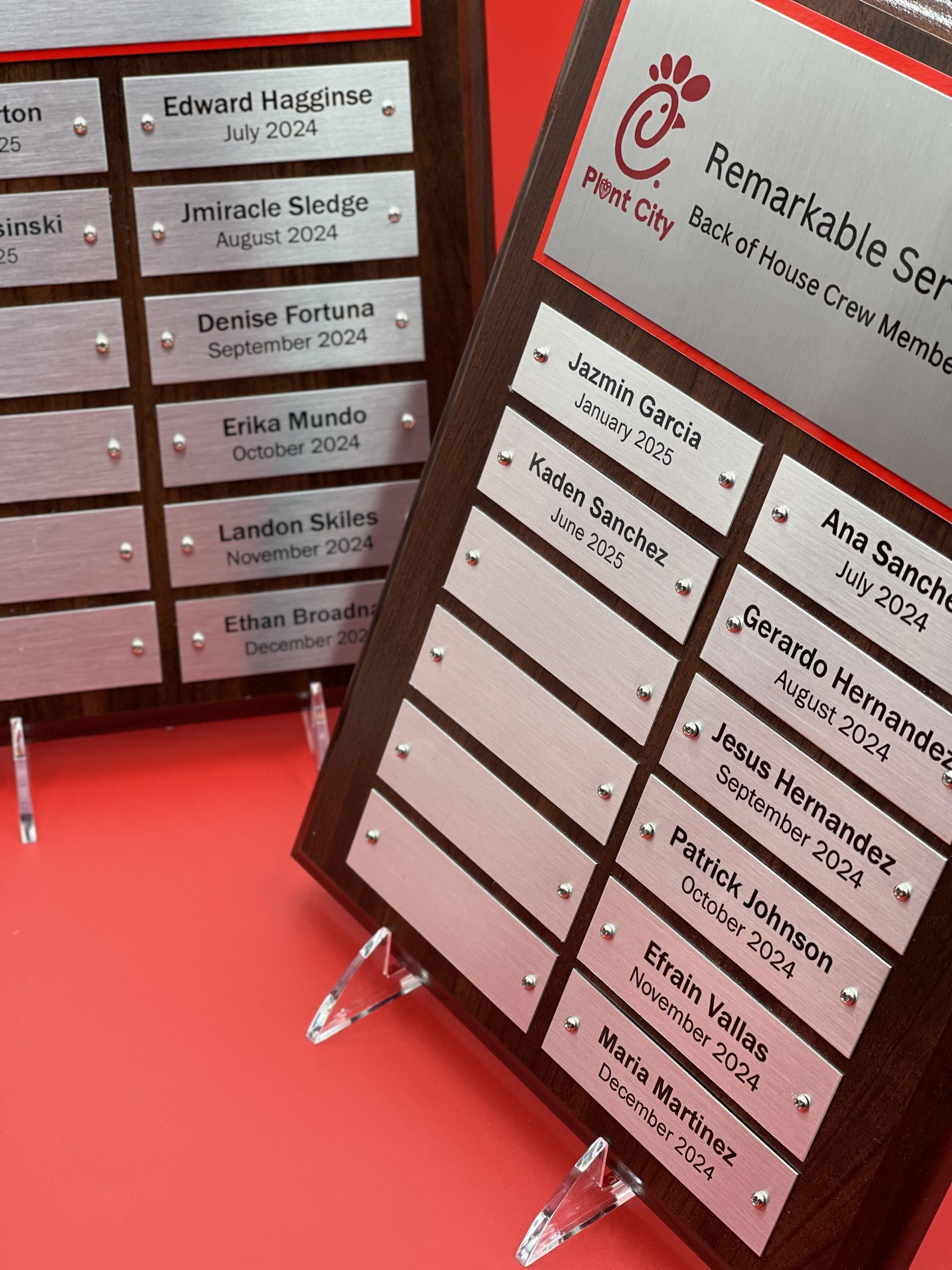 Save the Moment | Chick fil A Sublimated Metal Award Plaque