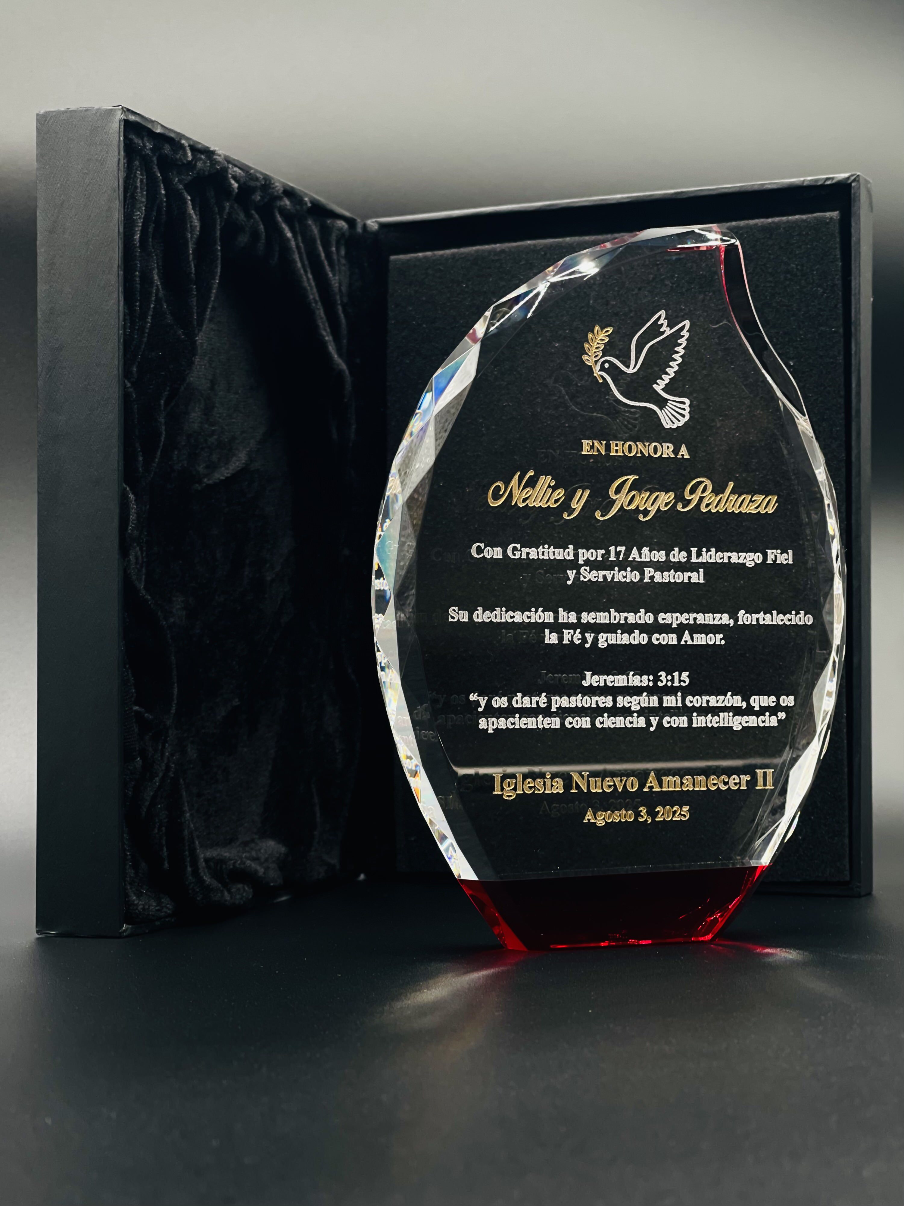 Save the Moment | Custom Laser Engraved Glass Award