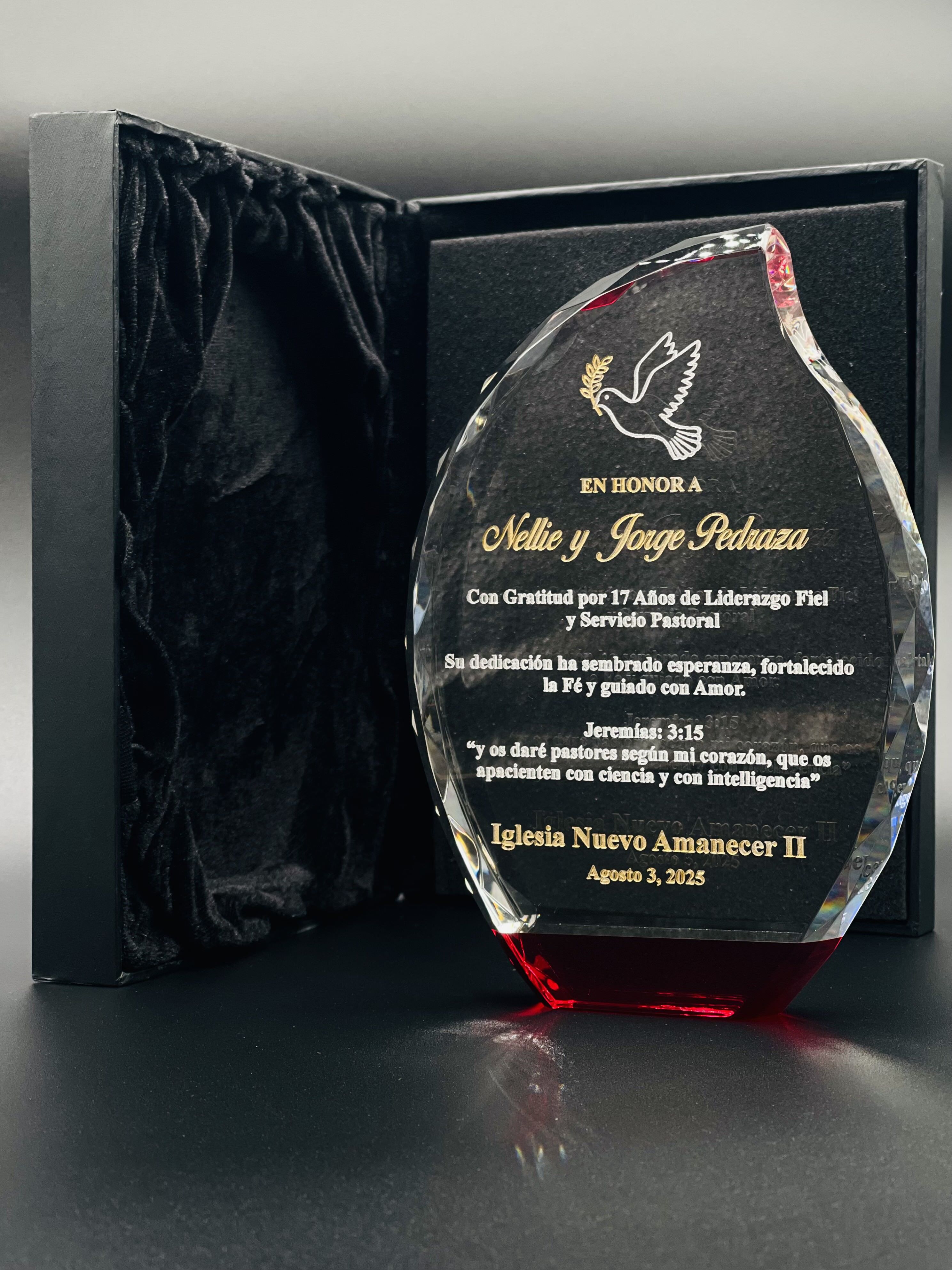 Save the Moment | Custom Laser Engraved Glass Award