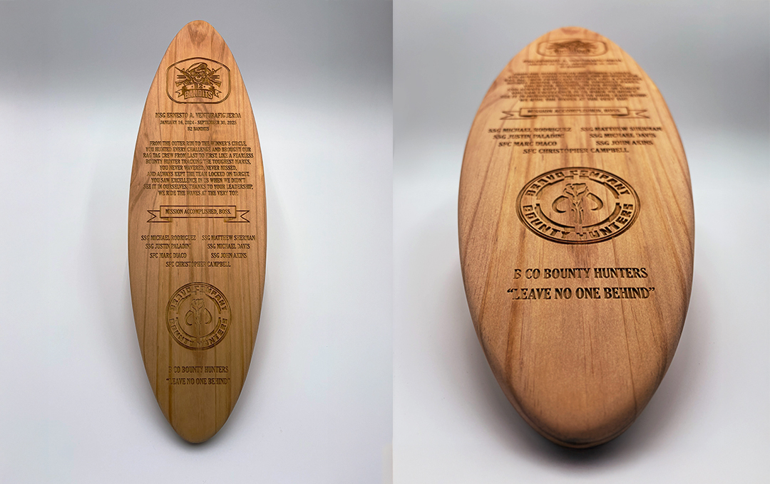Save the Moment | Custom Laser Engraved Surfboard Wooden Award