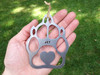 Raw Steel Pet Memorial Ornament Dog Paw - Personalized Pet Loss Gift - Dog Sympathy Remembrance Gift - Metal Dog Christmas Ornament