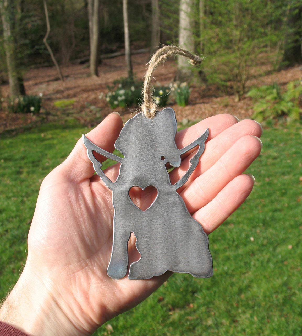 Beagle Dog Ornament 1 Pet Memorial W/ Angel Wings - Pet Loss Dog Sympathy Remembrance Gift - Metal Dog Christmas Ornament 