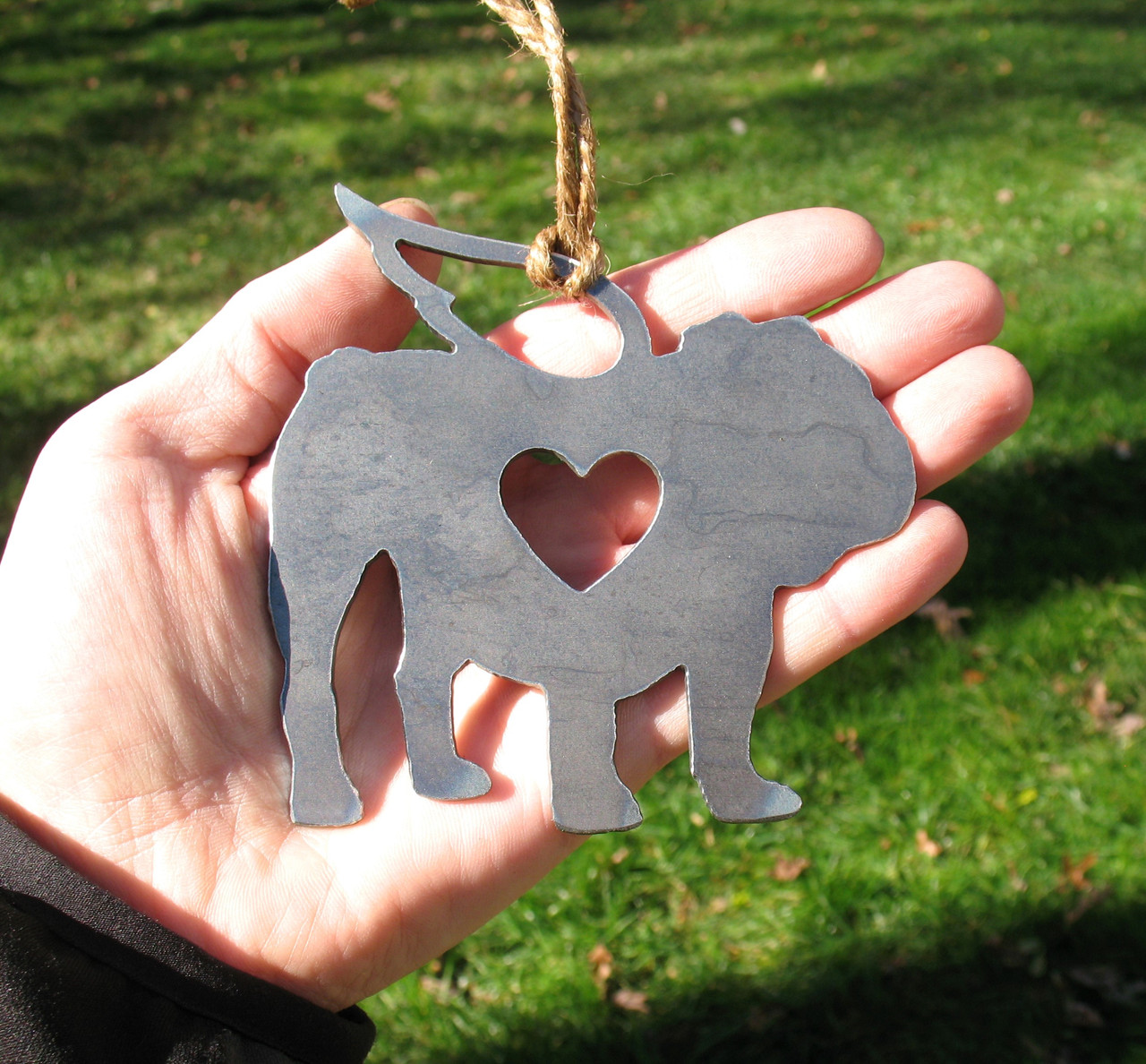 English Bulldog 3 Pet Loss Gift Ornament Angel - Pet Memorial - Dog Sympathy Remembrance Gift - Metal Dog Christmas Ornament 