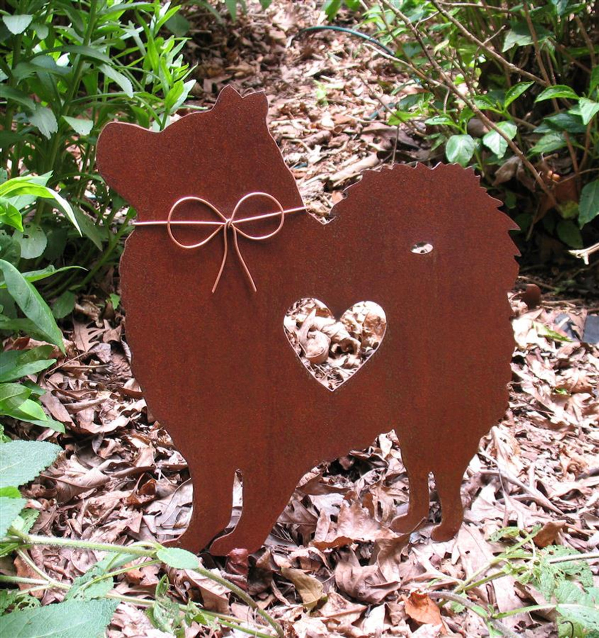 Samoyed Dog Metal Garden Stake Metal Yard Art Metal Garden Art