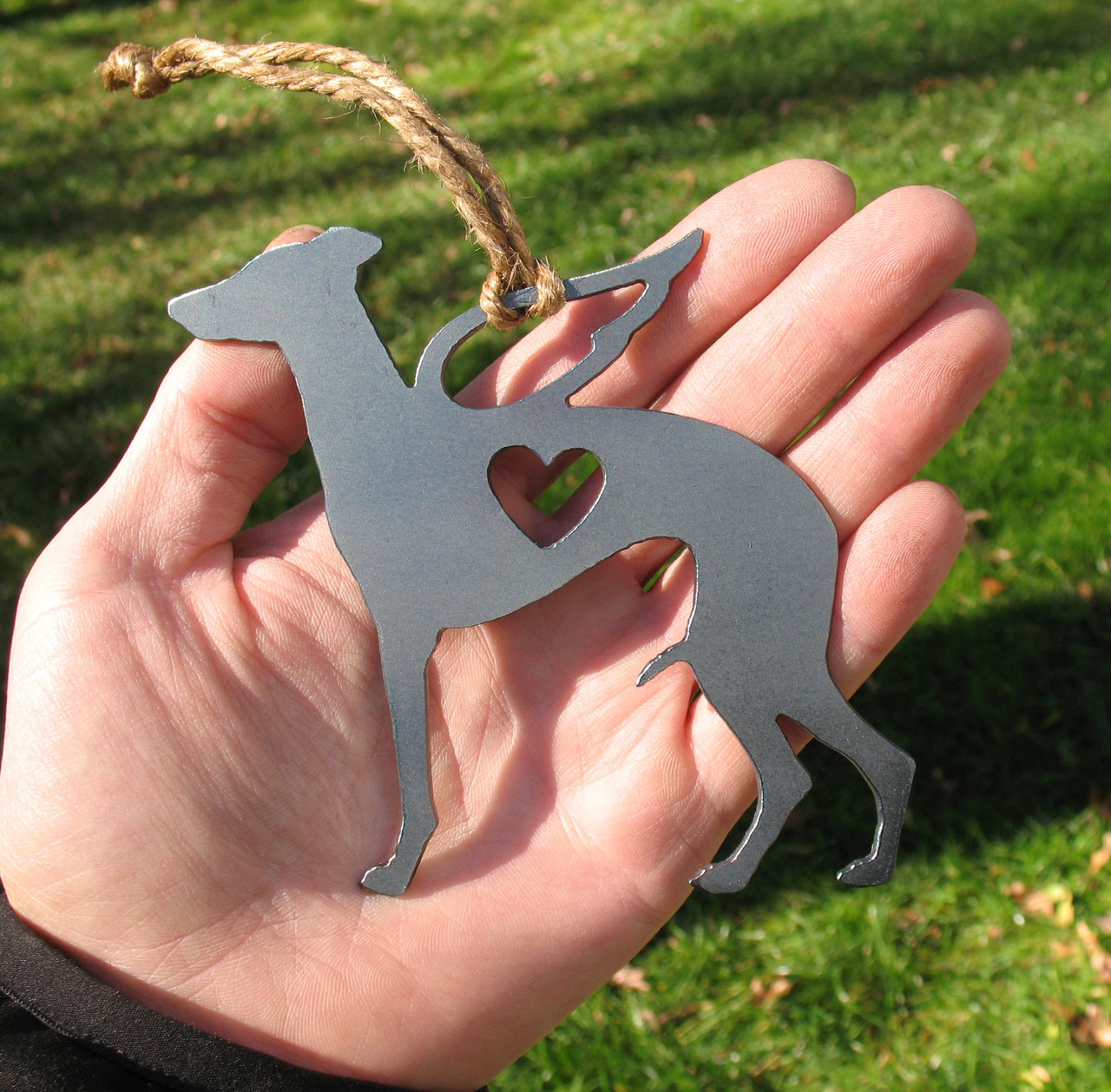 Whippet Pet Loss Gift Ornament Angel - Pet Memorial - Dog Sympathy Remembrance Gift - Metal Dog Christmas Ornament 
