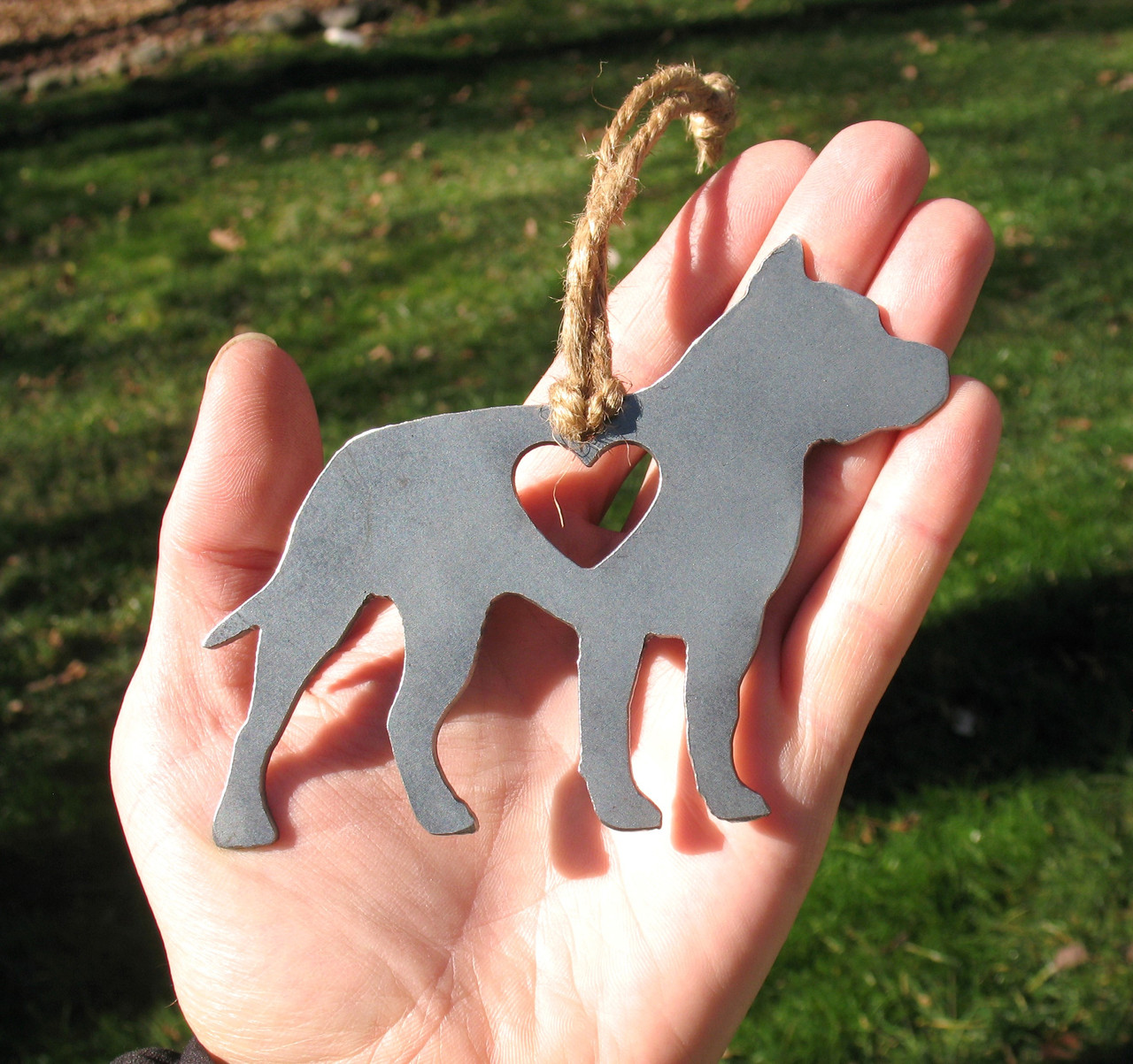 American Staffordshire Terrier Pet Loss Gift Ornament - Pet Memorial - Dog Sympathy Remembrance Gift - Metal Dog Christmas Ornament