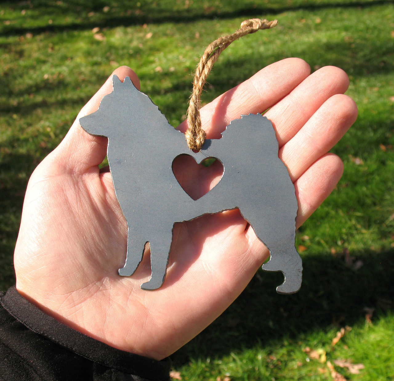 Norwegian Elkhound Pet Loss Gift Ornament - Pet Memorial - Dog Sympathy Remembrance Gift - Metal Dog Christmas Ornament