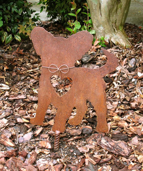 Pomeranian Dog Metal Garden Stake Metal Yard Art Metal Garden Art