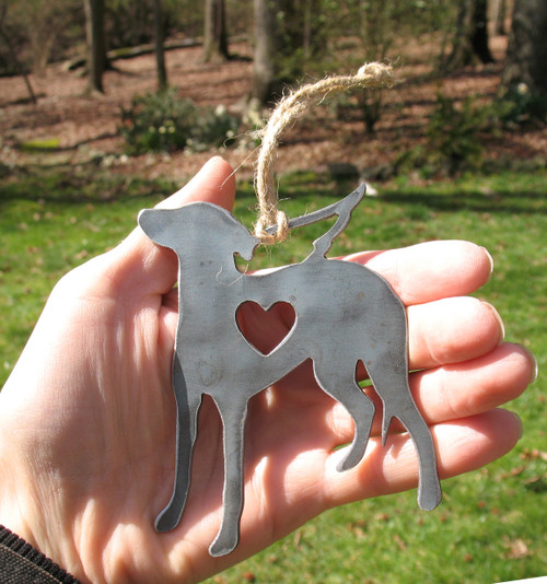 Greyhound Dog Ornament 2 Pet Memorial W/ Angel Wings - Pet Loss Dog Sympathy Remembrance Gift - Metal Dog Christmas Ornament 
