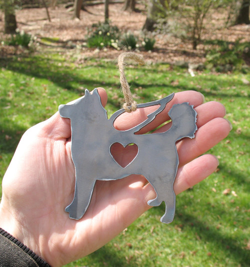 Husky Dog Ornament 2 Pet Memorial W/ Angel Wings - Pet Loss Dog Sympathy Remembrance Gift - Metal Dog Christmas Ornament