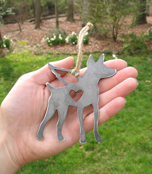 Rat Terrier Dog Ornament Pet Memorial W/ Angel Wings - Pet Loss Dog Sympathy Remembrance Gift - Metal Dog Christmas Ornament