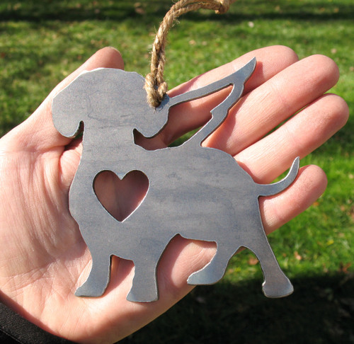 Dachshund 3 Pet Loss Gift Ornament Angel - Pet Memorial - Dog Sympathy Remembrance Gift - Metal Dog Christmas Ornament 