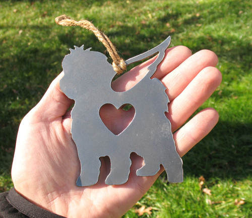 Maltese Dog 2 Pet Loss Gift Ornament Angel - Pet Memorial - Dog Sympathy Remembrance Gift - Metal Dog Christmas Ornament