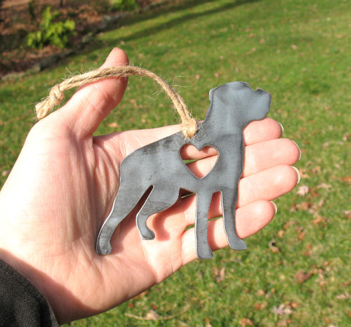 Boxer Dog Ornament 3 - Metal Dog Christmas Ornament - Pet Lover Memorial Ornament - Pet Loss Dog Memorial Remembrance Gift 