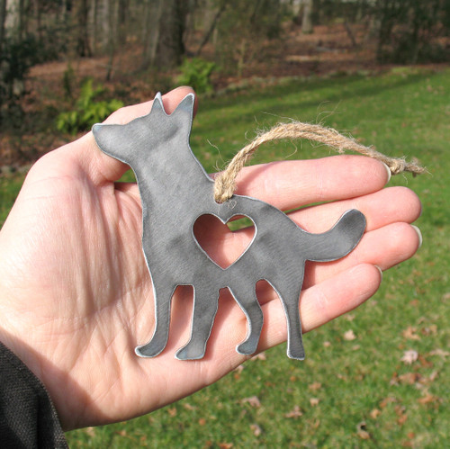 German Shepherd Dog Ornament 3 - Metal Dog Christmas Ornament - Pet Lover Memorial Ornament - Pet Loss Dog Memorial Remembrance Gift