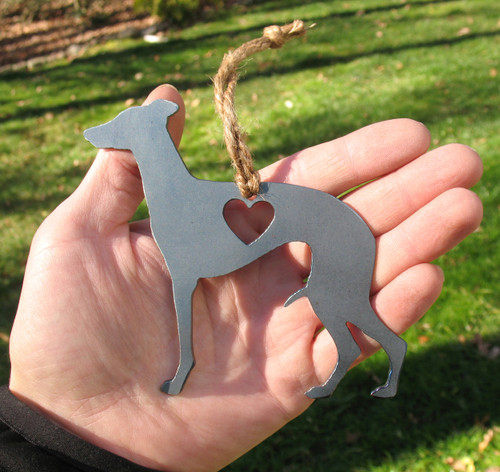 Whippet Pet Loss Gift Ornament - Pet Memorial - Dog Sympathy Remembrance Gift - Metal Dog Christmas Ornament
