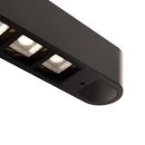 Büro-Stehlampe Lumino Pro in Schwarz, Detailansicht Leuchtkopf schräg von oben