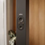 Büro-Stehlampe Lumino Pro Duo in Schwarz, Detailansicht Touch-Bedienelement an der Stange