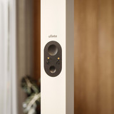 Büro-Stehlampe Lumino Pro Duo in Weiß, Detailansicht Touch-Bedienelement an der Stange