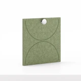Cubox Soft Panel Moosgruen mit Metallknopf, unifarben mit natuerlicher Filzoptik