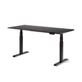 ofinto Elevate elektrisch höhenverstellbarer Schreibtisch - schwarze Tischbeine mit Schwarz-Holzplatte, Kabelmanagement-System Memory-Display und zwei leisen Motoren