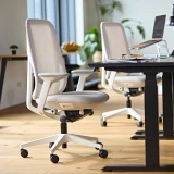 ofinto Bürostuhl Cloud in Weiß, ergonomischer Bürostuhl am höhenverstellbaren Schreibtisch