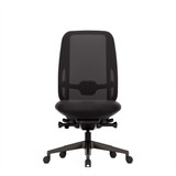 ofinto Bürostuhl Cloud in Schwarz ohne Armlehnen und ohne Kopfstütze, ergonomischer Bürostuhl in Frontalansicht
