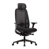 ofinto Bürostuhl Cloud in Schwarz mit Armlehnen und mit Kopfstütze, ergonomischer Bürostuhl