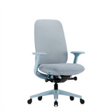 ofinto Bürostuhl Cloud in Blau mit Armlehnen und ohne Kopfstütze, ergonomischer Bürostuhl
