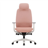 ofinto Bürostuhl Cloud in Rot mit Armlehnen und mit Kopfstütze, ergonomischer Bürostuhl in Frontalansicht