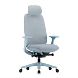 ofinto Bürostuhl Cloud in Blau mit Armlehnen und mit Kopfstütze, ergonomischer Bürostuhl