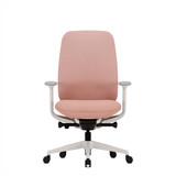 ofinto Bürostuhl Cloud in Rot mit Armlehnen und ohne Kopfstütze, ergonomischer Bürostuhl in Frontalansicht