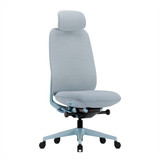 ofinto Bürostuhl Cloud in Blau ohne Armlehnen und mit Kopfstütze, ergonomischer Bürostuhl