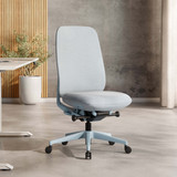 ofinto Bürostuhl Cloud in Blau ohne Armlehnen und ohne Kopfstütze, ergonomischer Bürostuhl